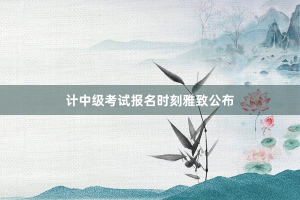 计中级考试报名时刻雅致公布