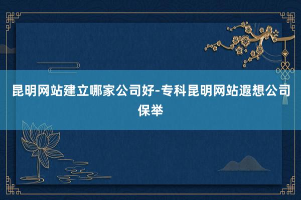 昆明网站建立哪家公司好-专科昆明网站遐想公司保举